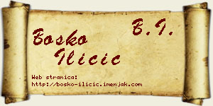Boško Iličić vizit kartica